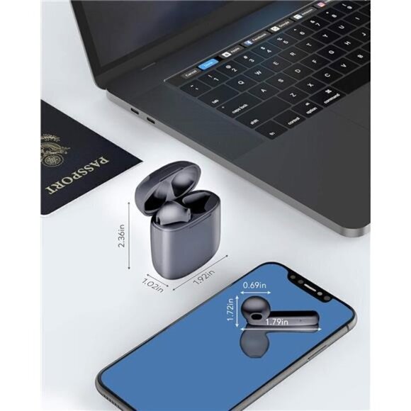 Wireless Bluetooth Ear Bud Headphone Microphone Airpods Charging Case Pro 2 GRAY - Picture 6 of 7